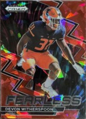 Devon Witherspoon #F-12 Football Cards 2023 Panini Prizm Draft Picks Fearless