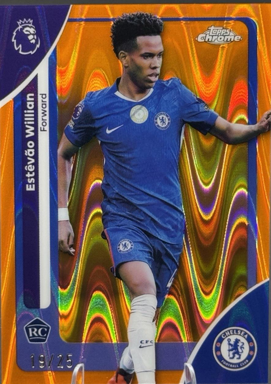 Estevao Willian [Orange Wave Refractor] #68 Prices | 2026 Topps Chrome ...