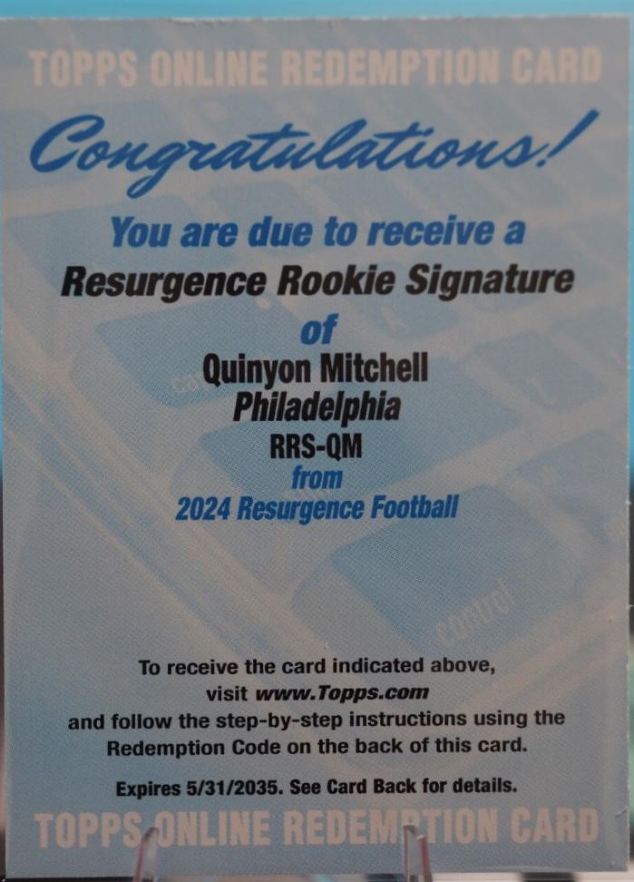 Quinyon Mitchell #RRS-QM Football Cards 2024 Topps Resurgence Rookie Signature
