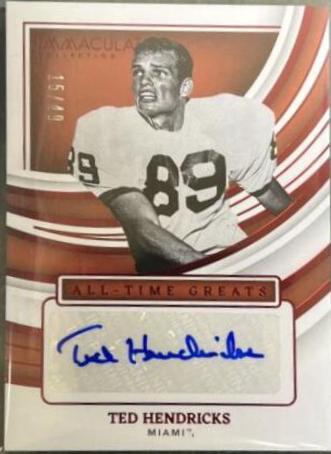 Ted Hendricks #GS-THE 2022 Panini Immaculate Collegiate All Time Greats Signatures Football