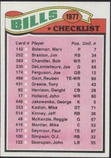 Bills Checklist