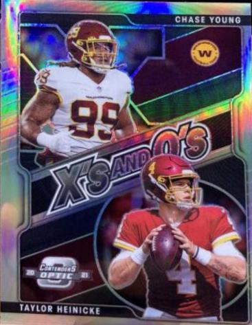 Chase Young, Taylor Heinicke #XO-15 Football Cards 2021 Panini Contenders Optic Xs and Os