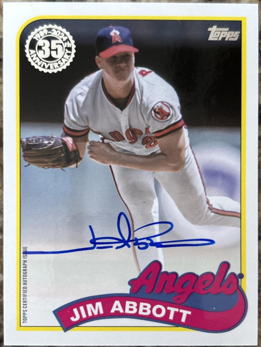 Jim Abbott #89BA2-JA Baseball Cards 2024 Topps Update 1989 Autograph