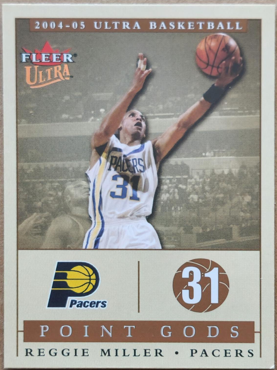 Reggie Miller #10 Basketball Cards 2004 Ultra Point Gods