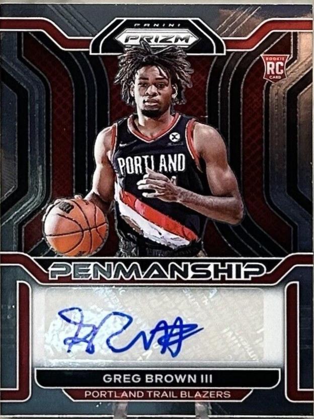 Greg Brown III #RP-GBR Basketball Cards 2021 Panini Prizm Rookie Penmanship