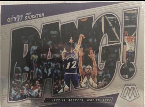 John Stockton #8 Basketball Cards 2021 Panini Mosaic Bang