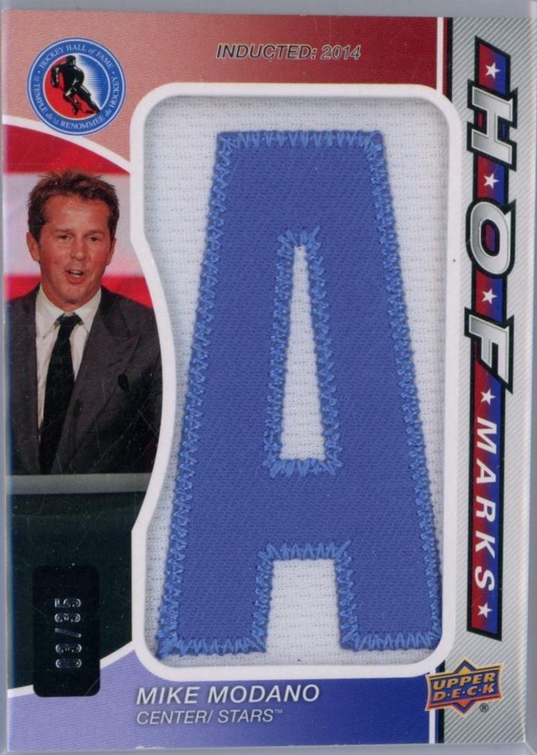 Mike Modano #HOF-MM Hockey Cards 2024 SP Game Used HOF Letters