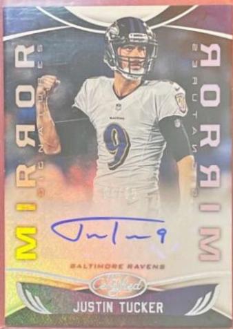 Justin Tucker #MI-JT Football Cards 2019 Panini Certified Mirror Signatures