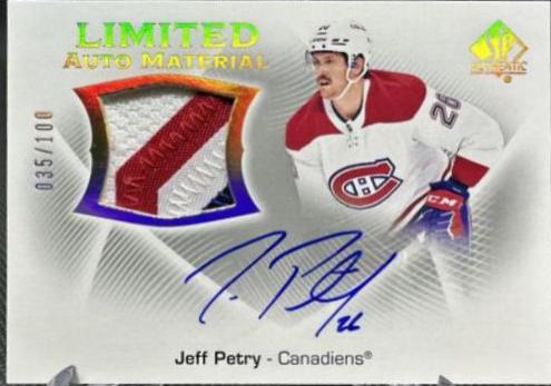 Jeff Petry #LAM-PE Hockey Cards 2021 SP Authentic Limited Auto Material