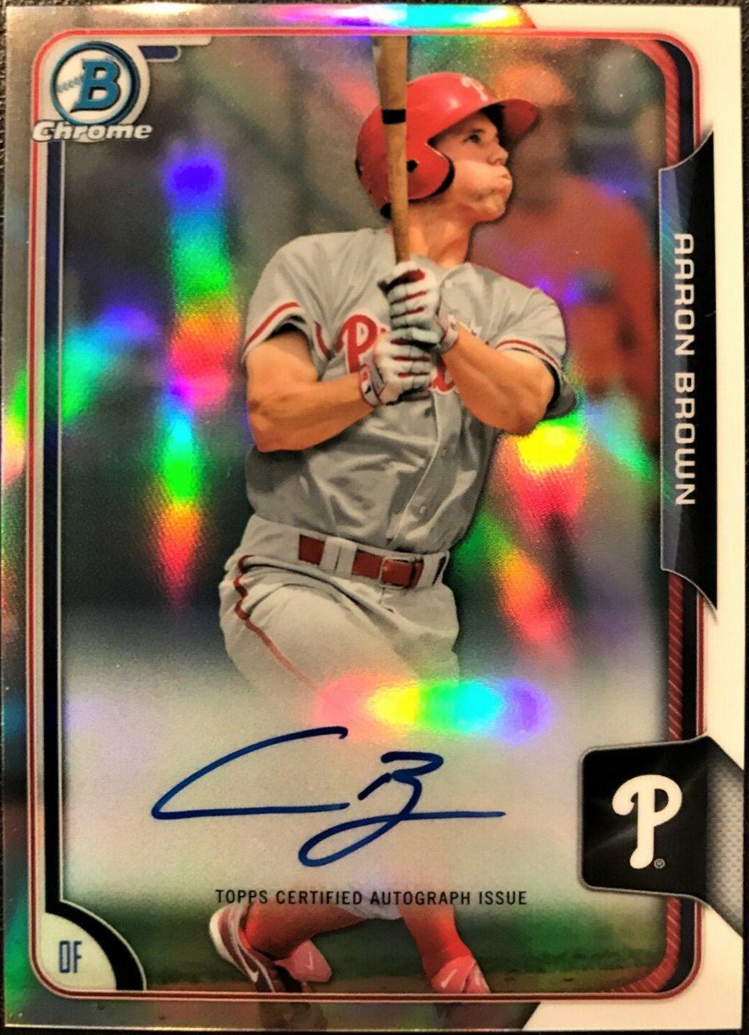 Aaron Brown #ABR Baseball Cards 2015 Bowman Chrome Autograph Prospect