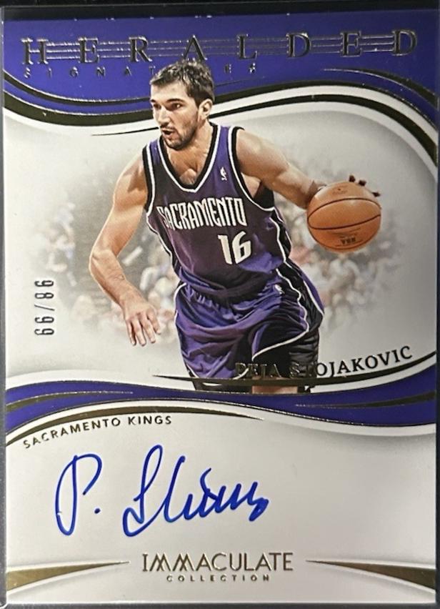 Peja Stojakovic #3 Basketball Cards 2023 Panini Immaculate Heralded Signatures