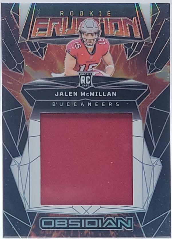 Jalen McMillan #17 Football Cards 2024 Panini Obsidian Rookie Eruption Materials