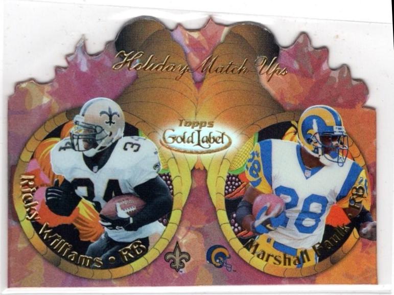 Marshall Faulk/Ricky Williams #T10 Football Cards 2000 Topps Gold Label Holiday Match Ups Fall