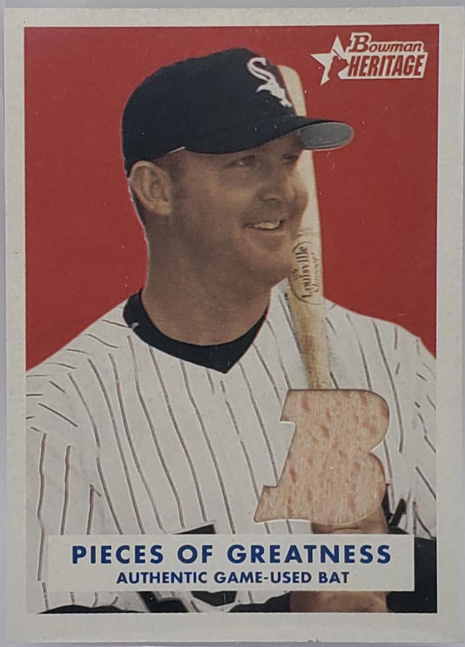 Jim Thome #PG-JT Baseball Cards 2006 Bowman Heritage Pieces of Greatness Relic