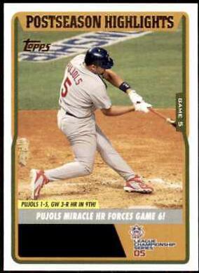 Albert Pujols #UH129 Baseball Cards 2005 Topps Updates & Highlights