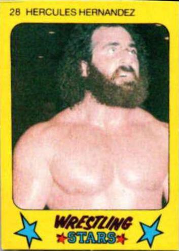 Hercules Hernandez #28 Wrestling Cards 1986 Monty Gum Wrestling Stars