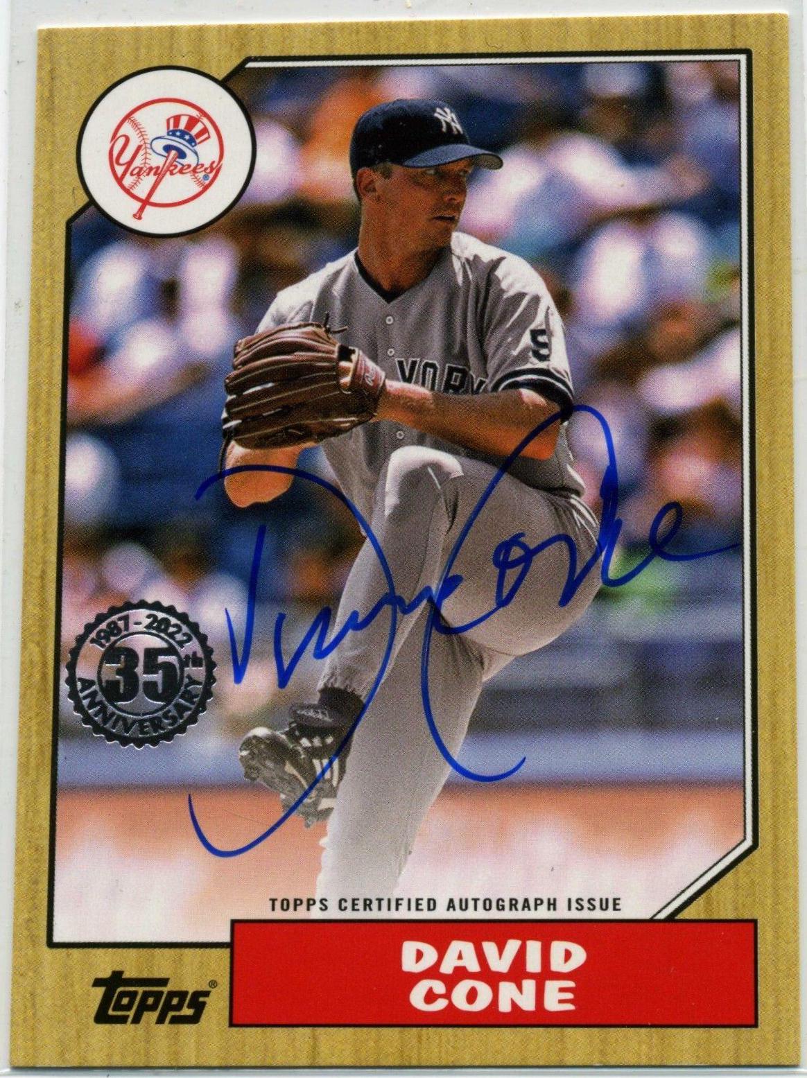 David Cone #87BA-DCO Baseball Cards 2022 Topps 1987 Autographs