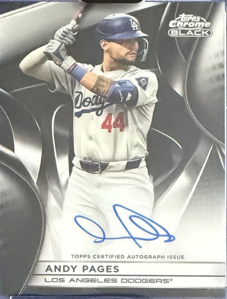 Andy Pages #CBA-APA Baseball Cards 2025 Topps Chrome Black Autograph