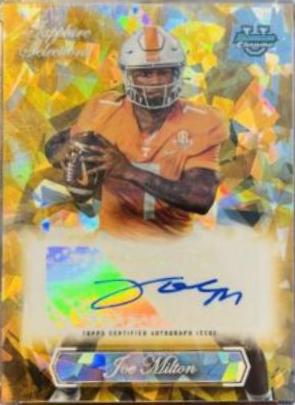 Joe Milton #SG-JM Football Cards 2023 Bowman Chrome University Sapphire Selections Autographs