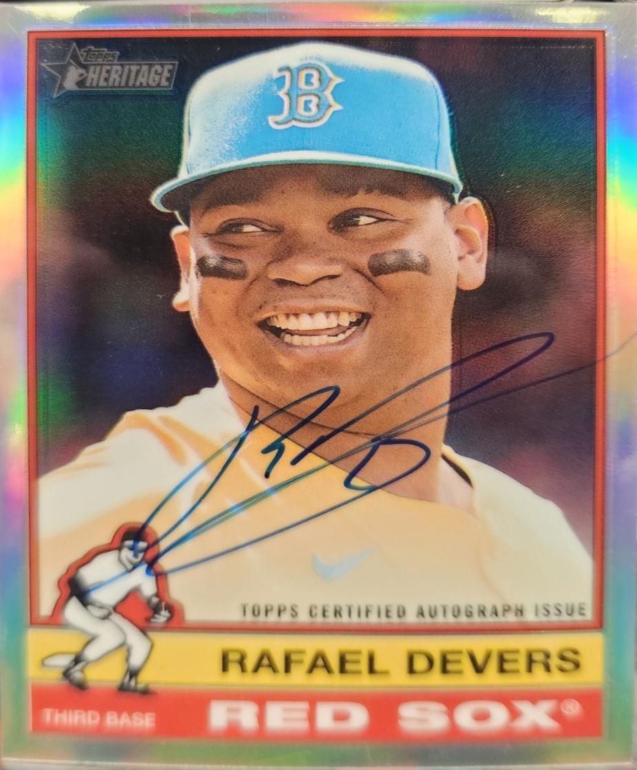 Rafael Devers #BCA-RD Baseball Cards 2025 Topps Heritage Chrome Autograph