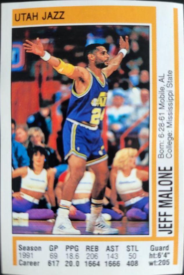 Jeff Malone #82 Basketball Cards 1991 Panini Sticker
