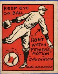 Chuck Klein #17 Baseball Cards 1935 Schutter Johnson