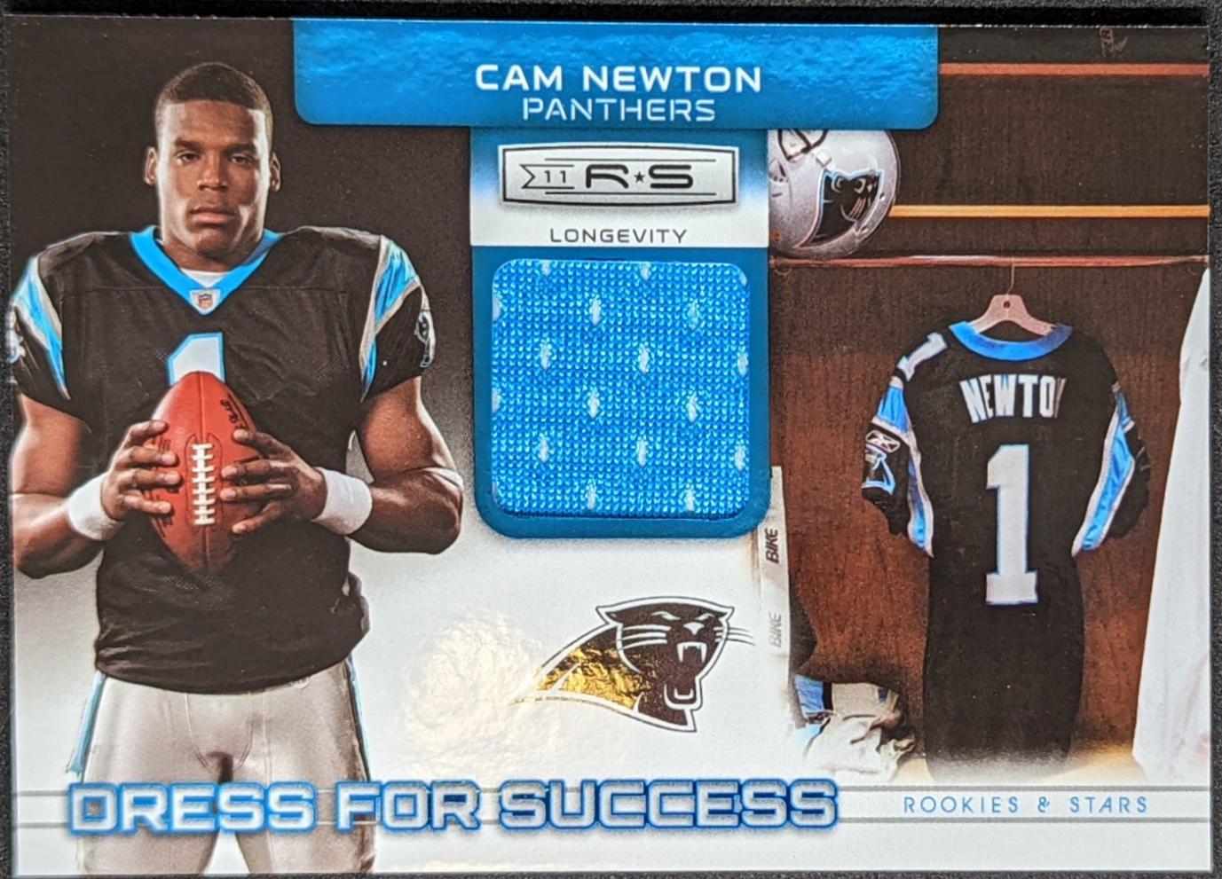 Cam Newton #14 Football Cards 2011 Panini Rookies & Stars Dress for Success Jersey