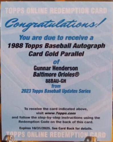 Gunnar Henderson [Gold] #88BAU-GH