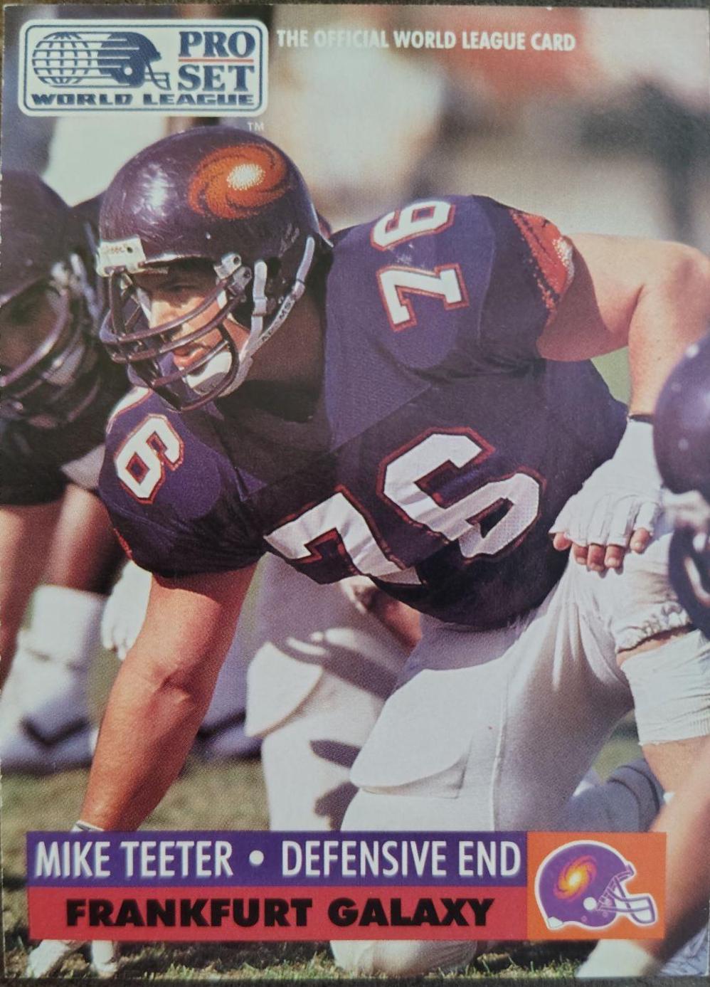 Mike Teeter #11 Football Cards 1991 Pro Set Wlaf