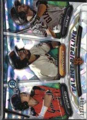 Chris Shaw, C.J. Hinojosa, Ryan Howard #SFG Baseball Cards 2018 Bowman Talent Pipeline Chrome