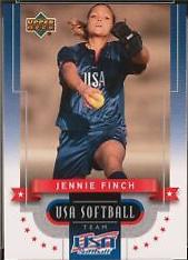 Jennie Finch #3 Baseball Cards 2002 Upper Deck USA Softball