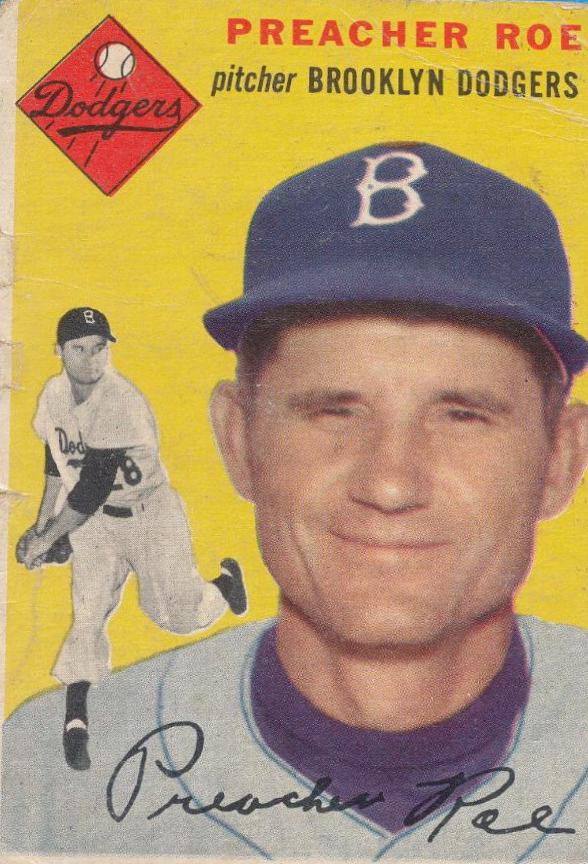Preacher Roe #14 Baseball Cards 1954 Topps