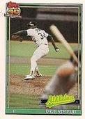 Dave Stewart #10 Baseball Cards 1991 Topps Cracker Jack Series 2