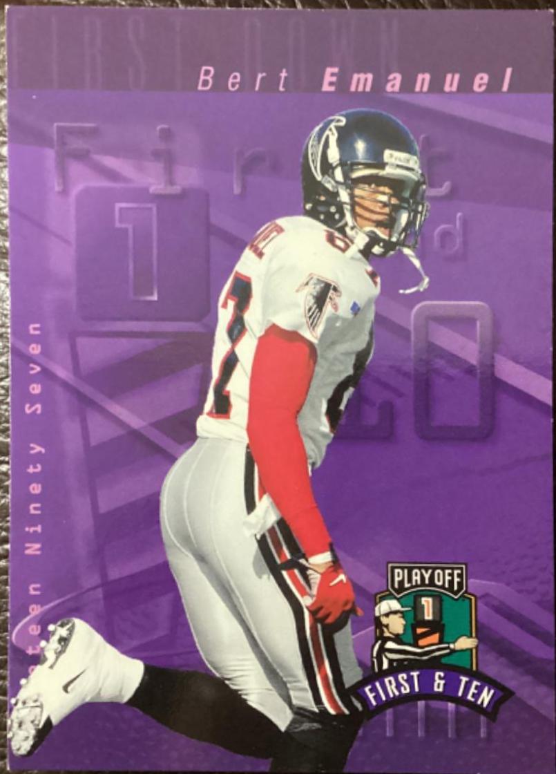 Bert Emanuel #50 Football Cards 1997 Playoff 1st & 10