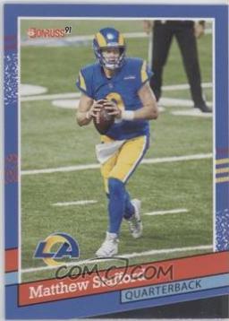 Matthew Stafford #91-11 Football Cards 2021 Panini Clearly Donruss Retro 1991
