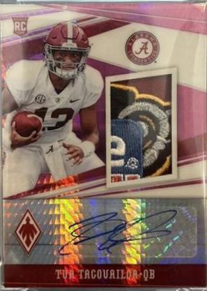 Tua Tagovailoa #1 Football Cards 2020 Panini Chronicles Draft Picks Phoenix Patch Autographs