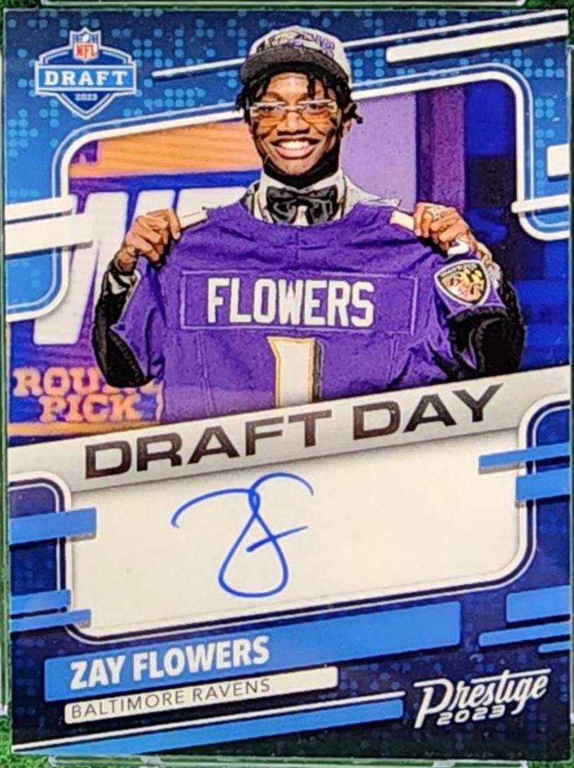 Zay Flowers #DDS-ZF Football Cards 2023 Panini Prestige Draft Day Signatures