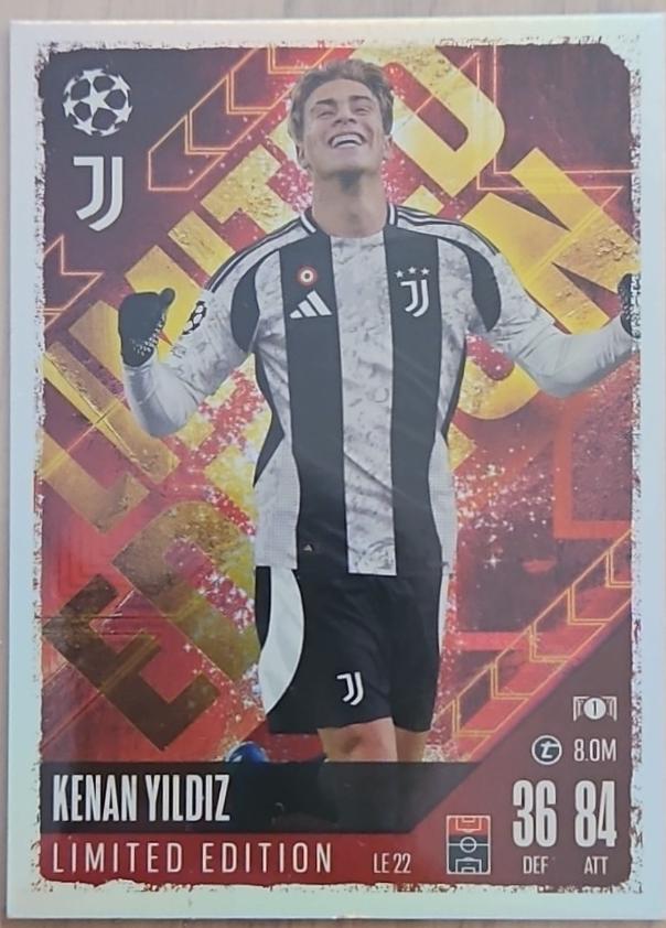 Kenan Yildiz #LE22 Soccer Cards 2024 Topps Match Attax UEFA Limited Edition