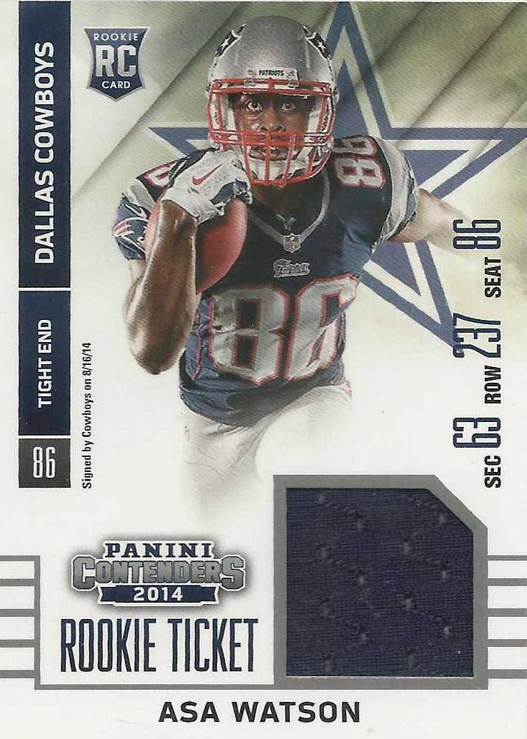 asa watson #RTS-5 Football Cards 2014 Panini Contenders Rookie Ticket Swatches