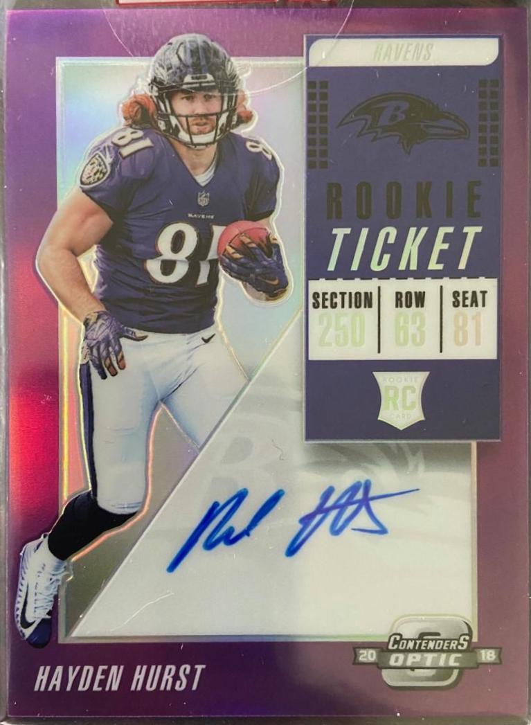 Hayden Hurst #108 Football Cards 2018 Panini Contenders Optic Rookie Ticket