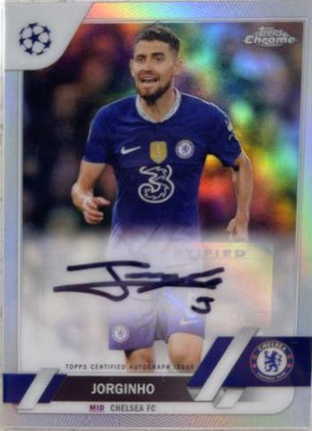 Jorginho #CA-J Soccer Cards 2022 Topps Chrome UEFA Club Competitions Autographs