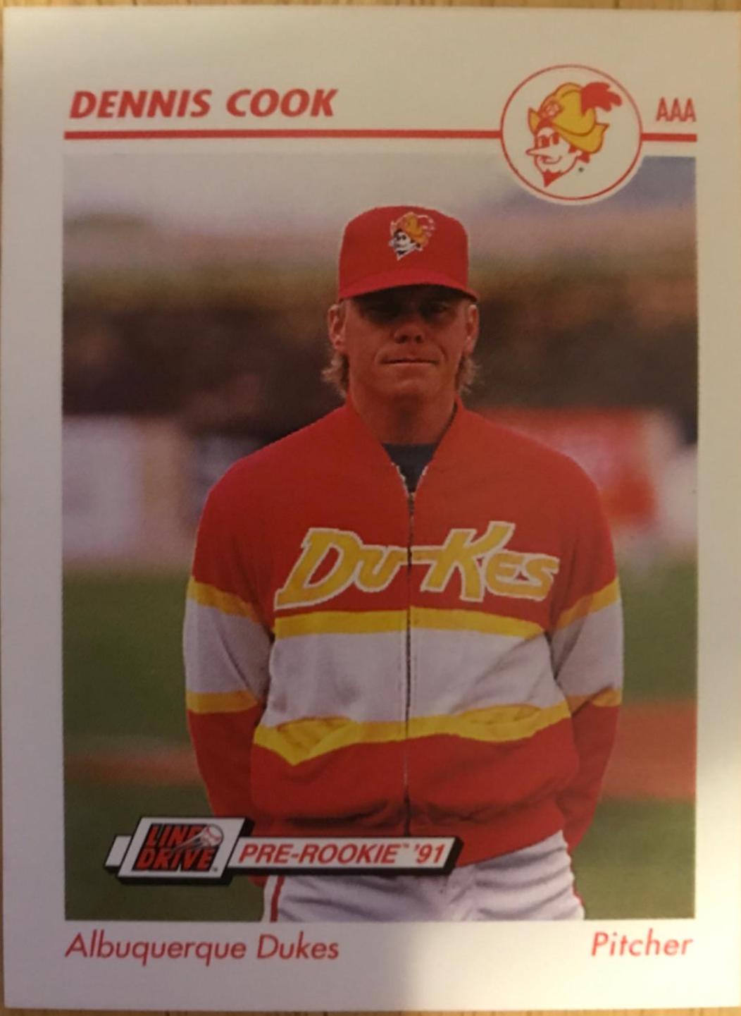 Dennis Cook #4 Baseball Cards 1991 Impel Line Drive