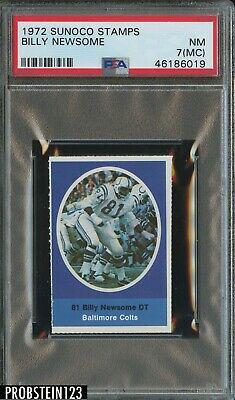 Billy Newsome Football Cards 1972 Sunoco Stamps