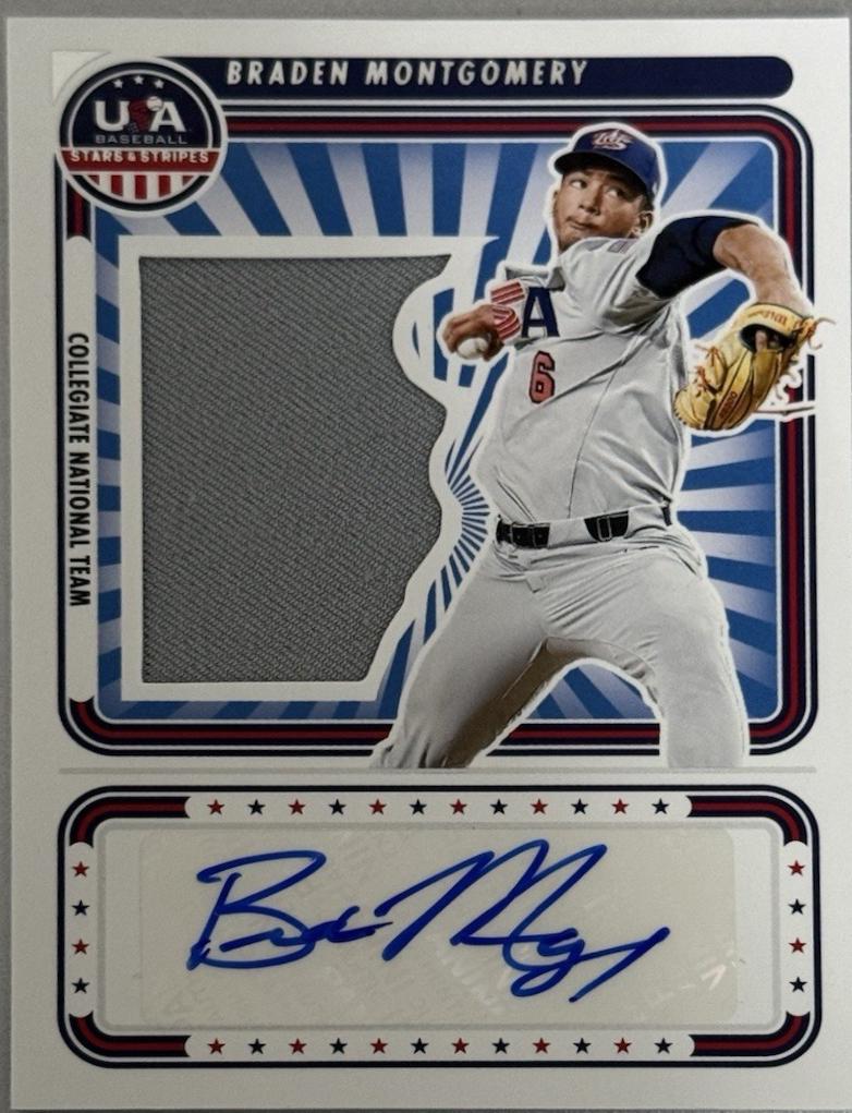 Braden Montgomery #SS-BM Baseball Cards 2024 Panini Stars & Stripes USA Signatures Silhouettes