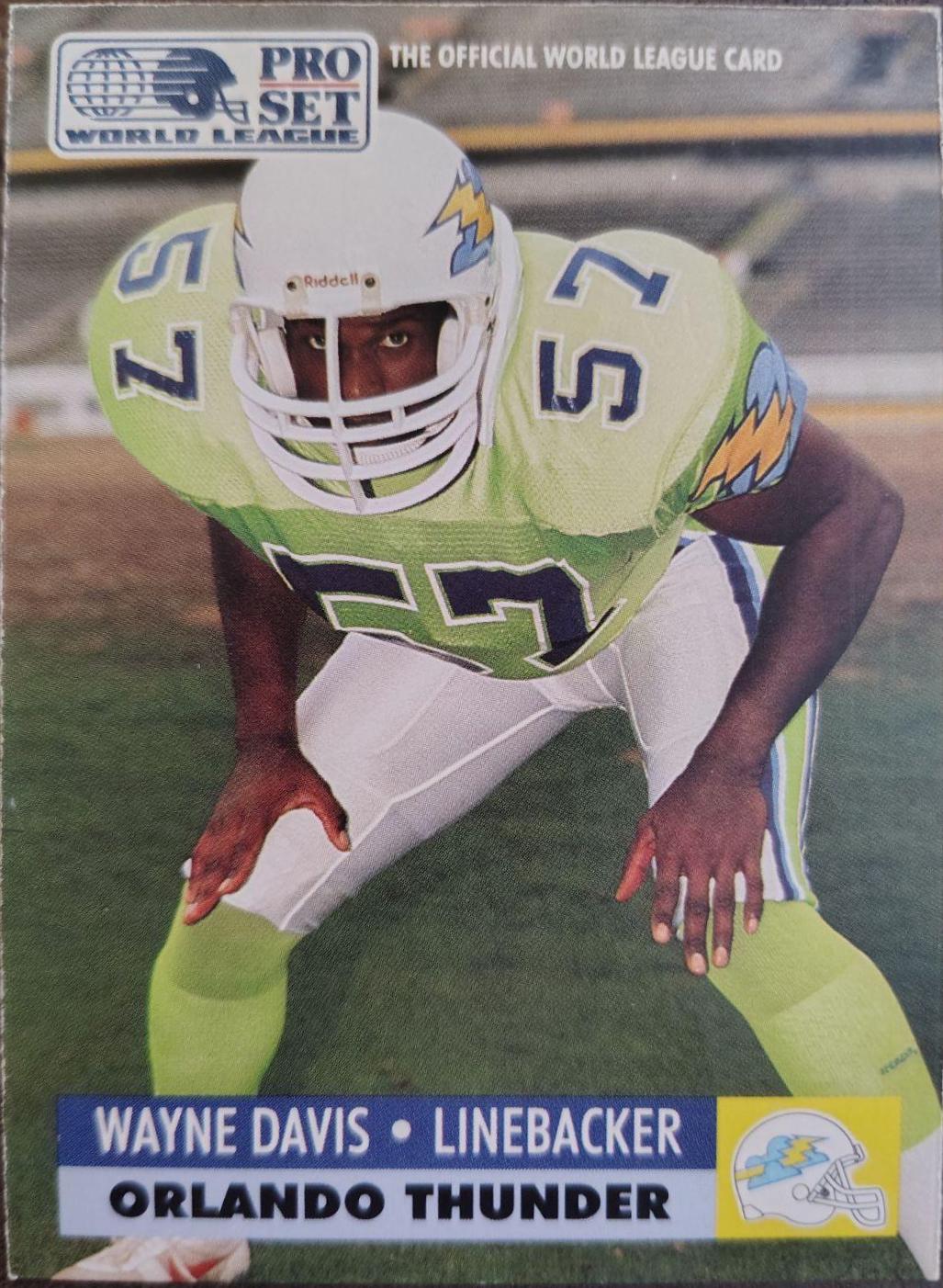 Wayne Davis #23 Football Cards 1991 Pro Set Wlaf
