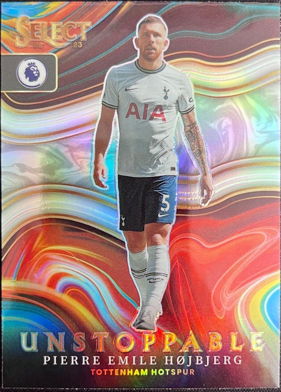 Pierre Emile Hojbjerg #22 Soccer Cards 2022 Panini Select Premier League Unstoppable