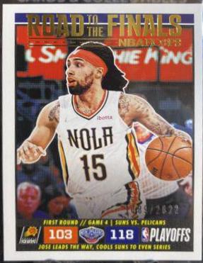 Jose Alvarado #31 Basketball Cards 2022 Panini Hoops Road to the Finals