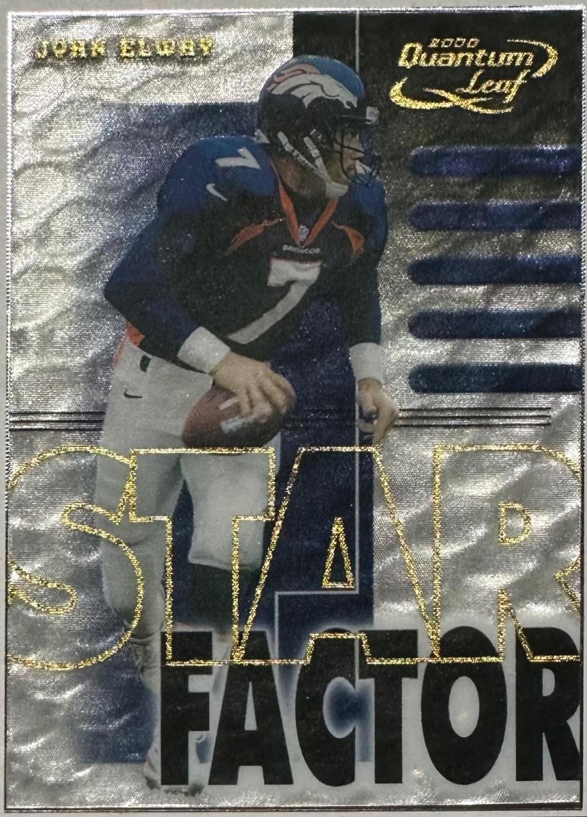 John Elway #SF 7 Football Cards 2000 Quantum Leaf Star Factor