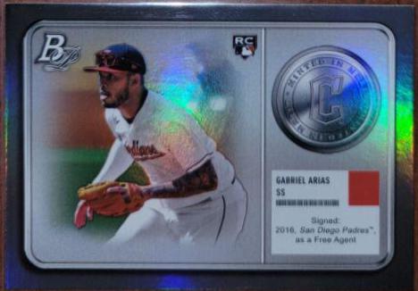 Gabriel Arias #MM-14 Baseball Cards 2022 Bowman Platinum Minted in Merit