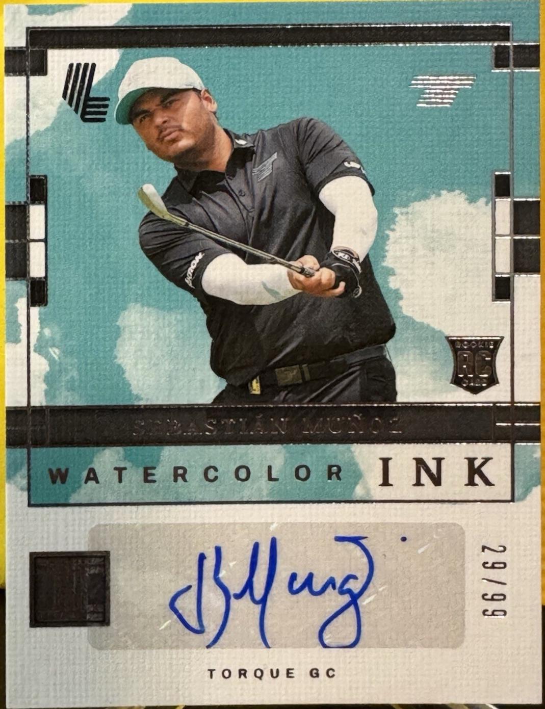 Sebastian Munoz #10 2025 Panini Impeccable LIV Watercolor Signature Golf